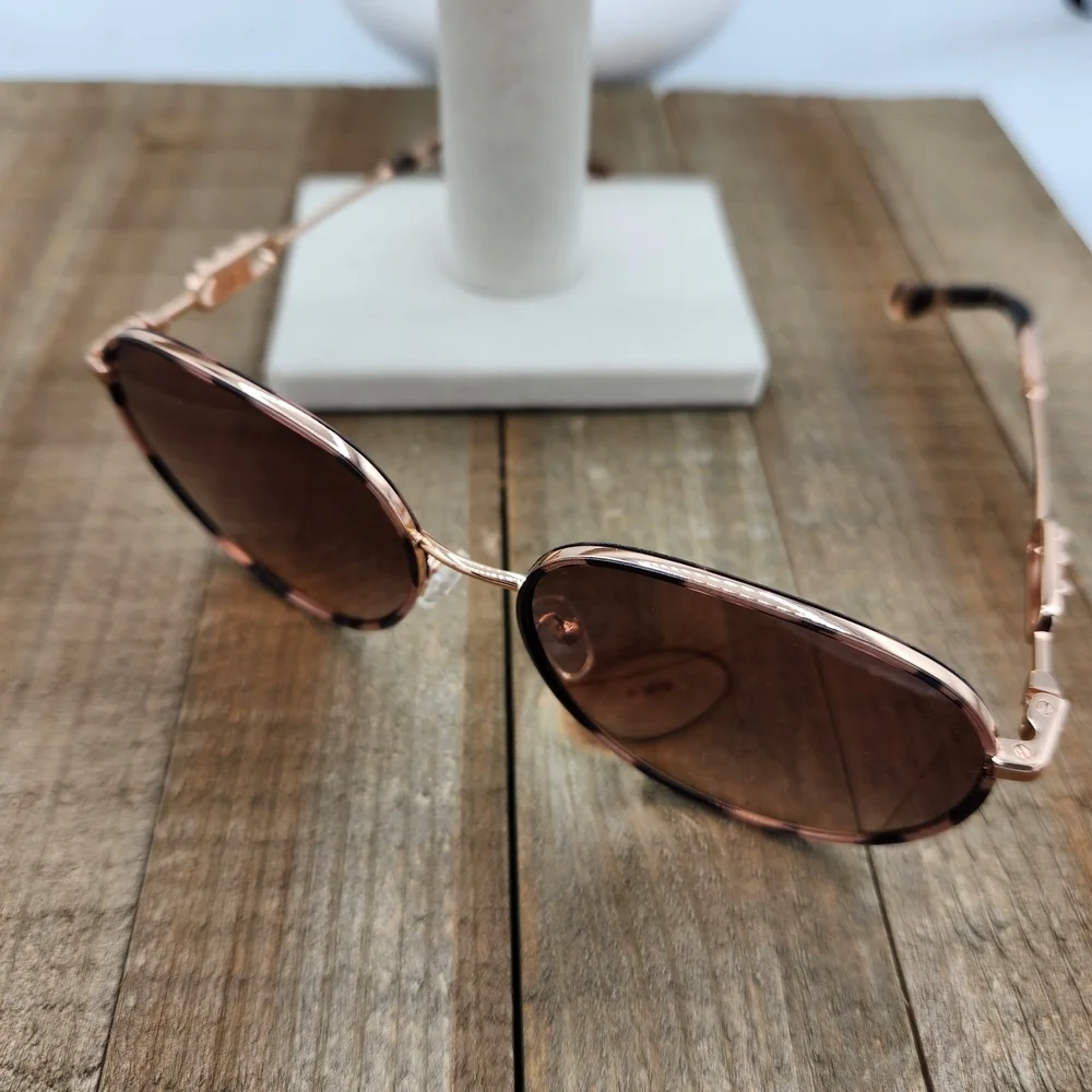 NEW! Michael Kors Rose Gold & Dark Gray Black Aviator Sunglasses / Shades